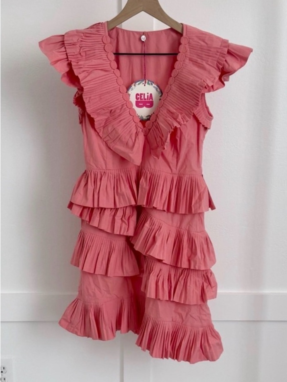 Celia B Pink Ruffled Maui Mini Dress
